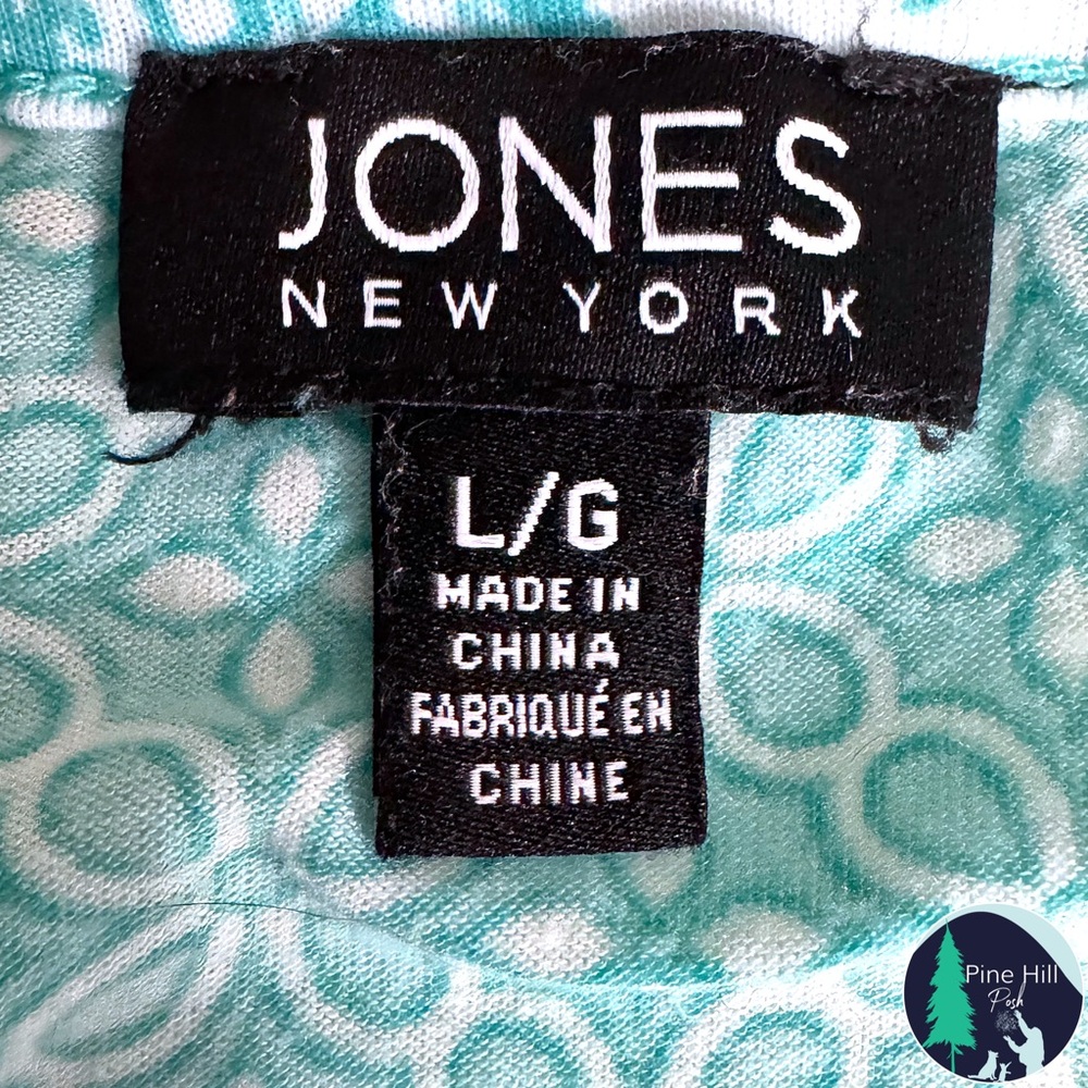 Jones NY Pajama Set 2 PC Cami Pants Womens Large Paisley Knit Teal Romantic EUC - Picture 6 of 10